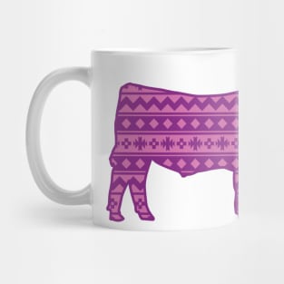 Show Steer Livestock with Pink Southwest Pattern Mug